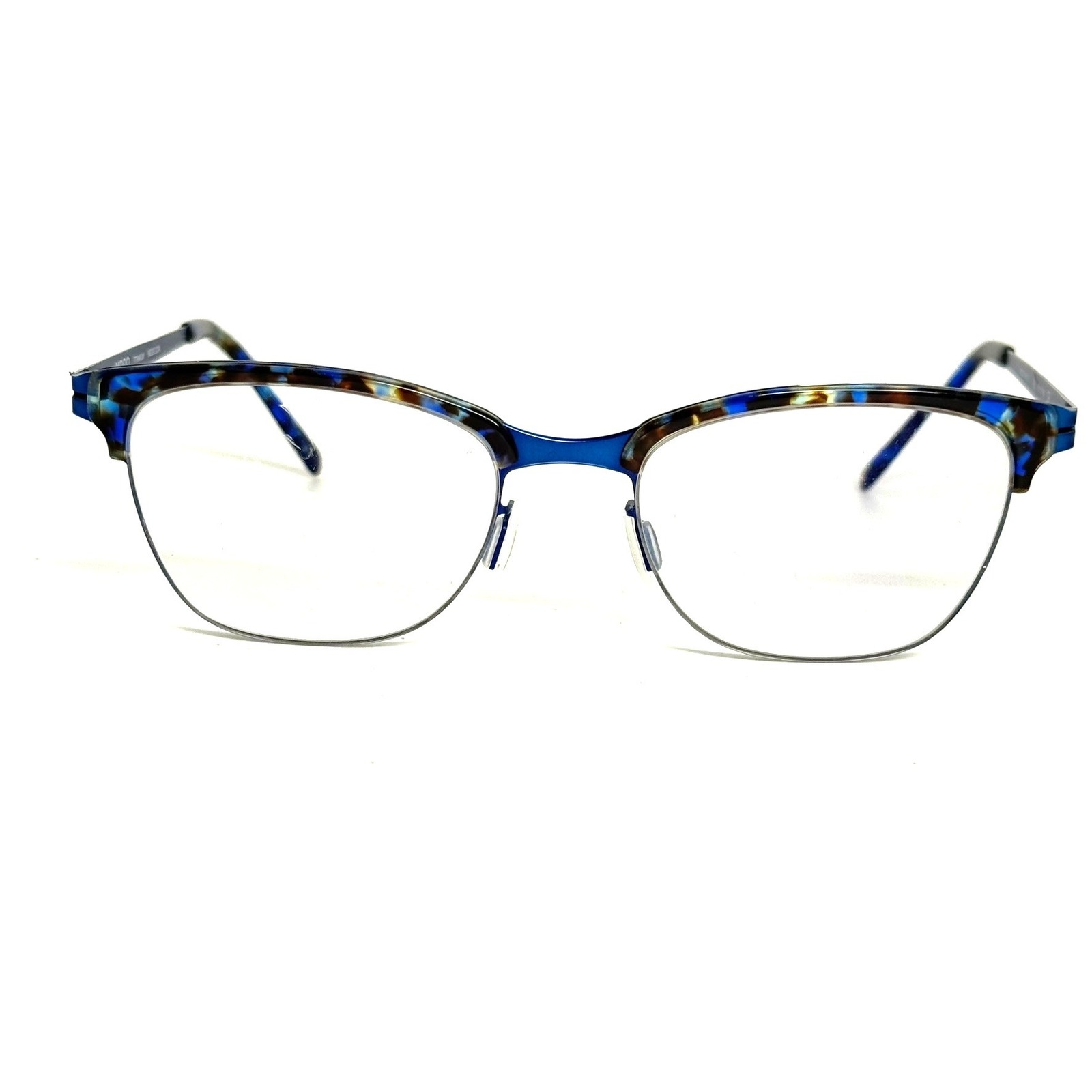 Modo 4515 Titanium Eyeglasses Blue Brown Tortoise Semi Rimless Frames 51-18-140